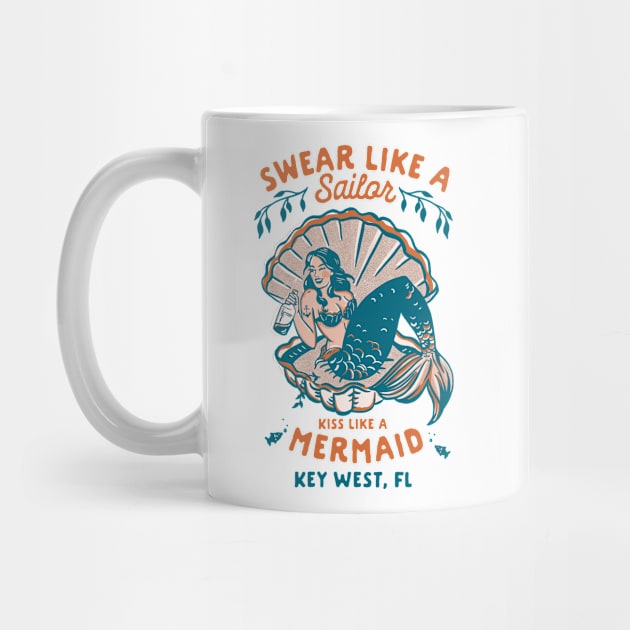 Key West, Florida Funny Sailor Mermaid Tattoo Art by The Whiskey Ginger